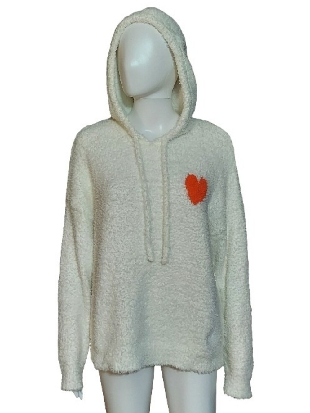 Aerie Fuzzy Knit Cozy Heart Hoodie